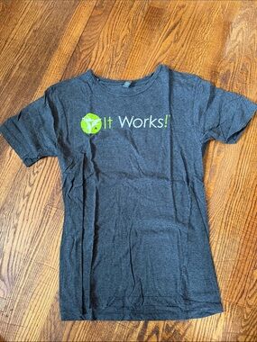 It Works! Women's Short Sleeve Graphic Tee — Gray with Lime Logo